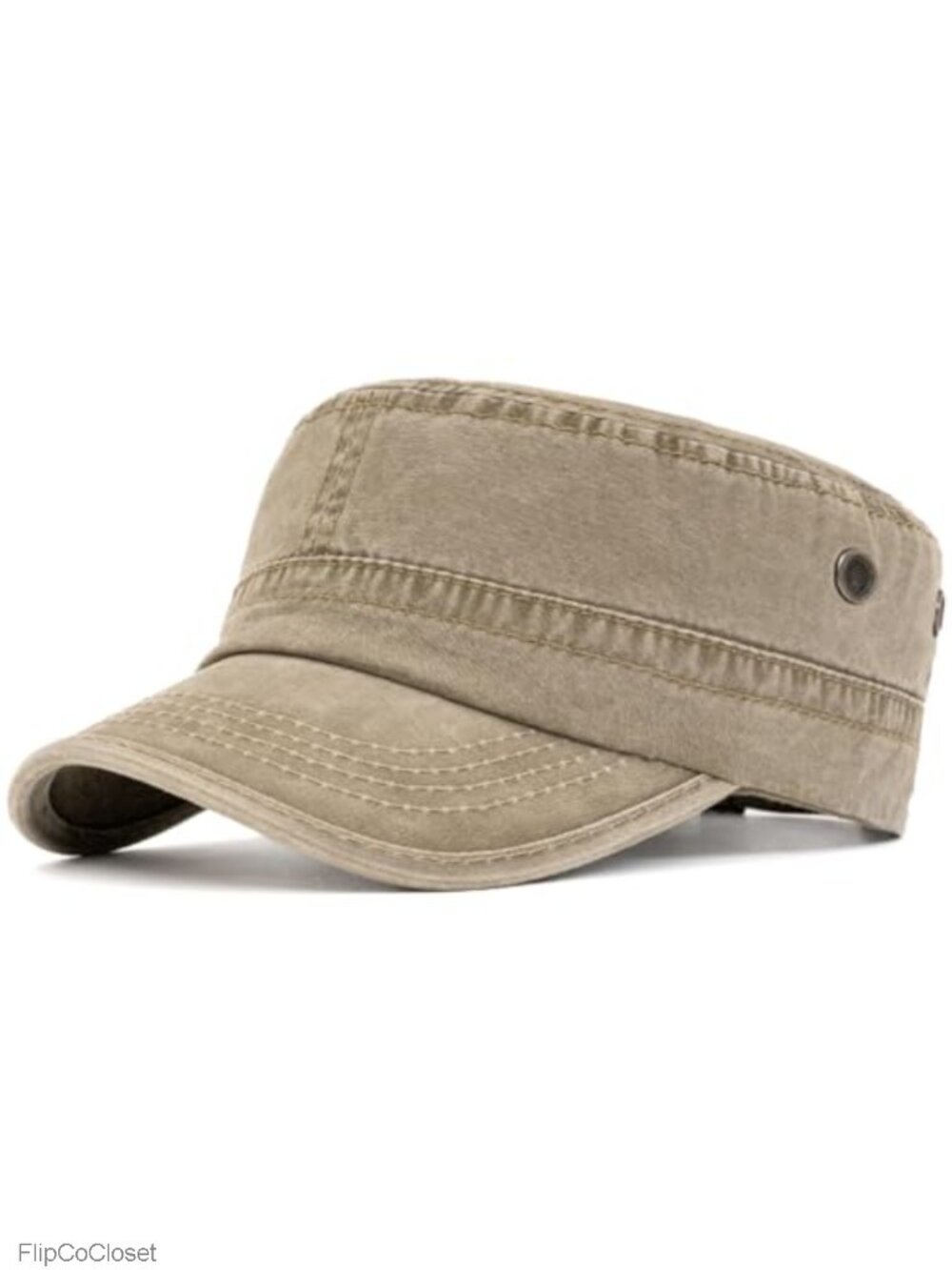 Washed Cotton Military Cadet Cap Men Women Vintage Adjustable Flat Top Hat